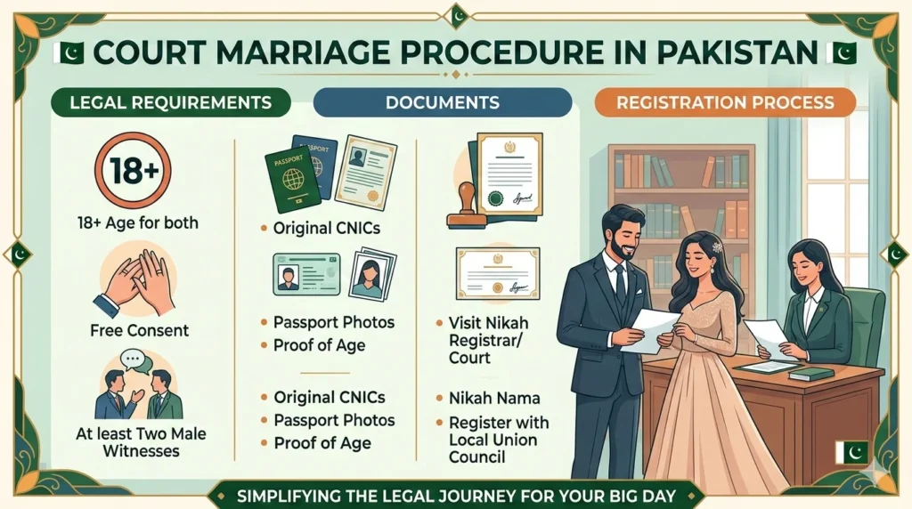 court marriage procedure in Pakistan signing Nikah Nama
