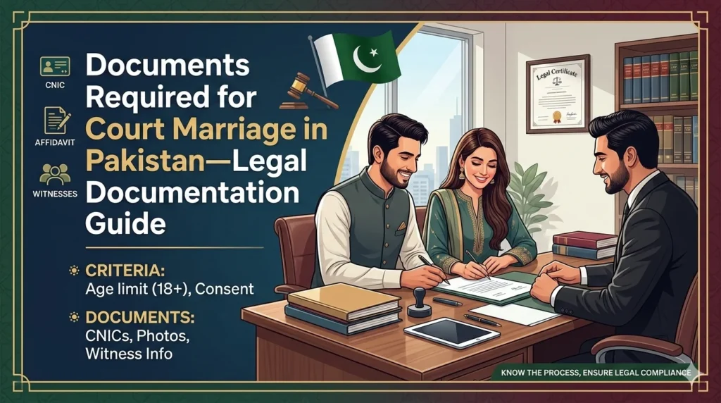 CNIC verification documents required for court marriage in Pakistan